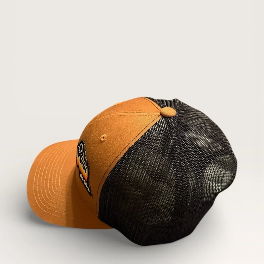 Alibi Ale Works Trucker Hat – Brown & Black Mesh (Adjustable)